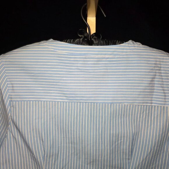 NWT MILLY "Michelle" Blue/White Stripe Bell Sleeve Blouse 8 - Picture 7 of 12